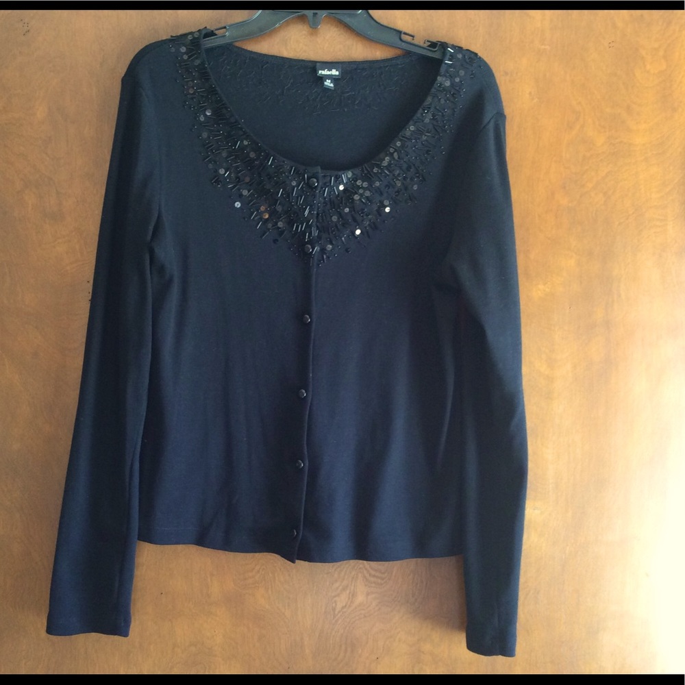Black Sequined Cardigan.